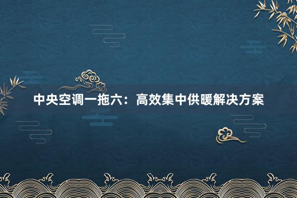 中央空调一拖六：高效集中供暖解决方案